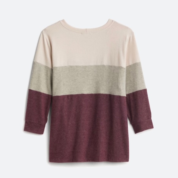 Nine Britton Araya Tie Front Brushed Knit Top Size 2XL Soft Crewneck - Picture 2 of 7